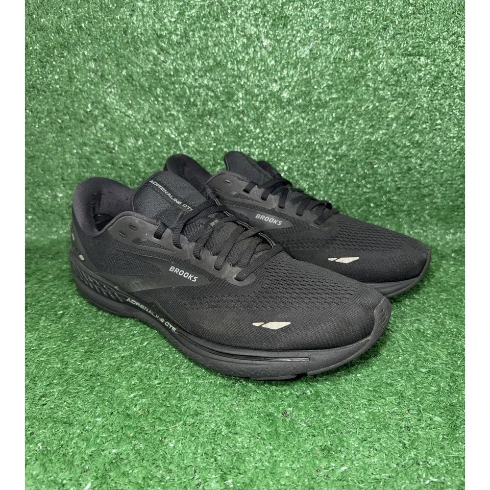 Brooks Mens Size 13 Adrenaline GTS 23 Black Running Shoes Comfort Sneakers